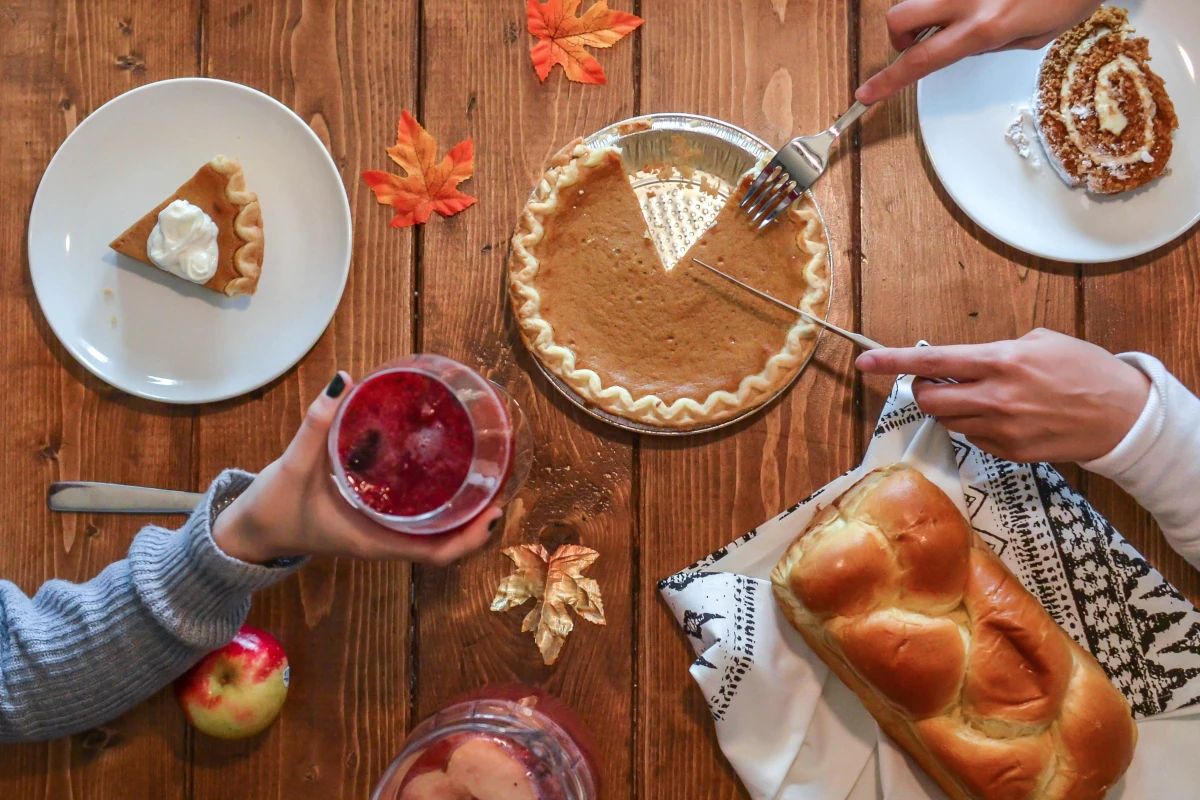 People celebrating thanksgiving